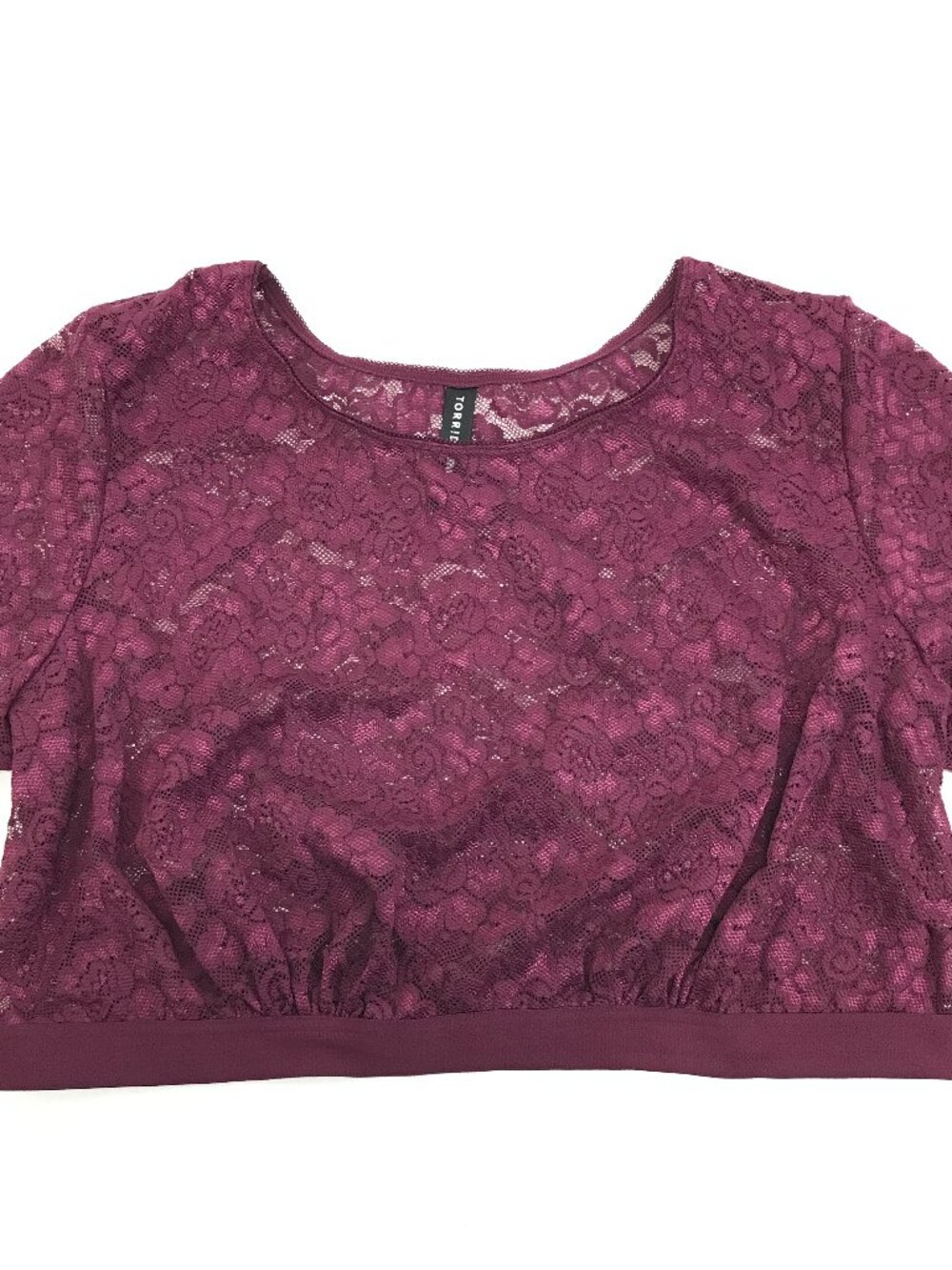 Torrid Lace Under-It-All Crop Top Bralette Women's Large Highland Thistle Sheer